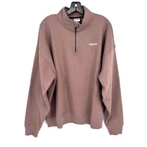 Gymshark Rest Day Sweats 1/4 Zip Men's L Powder Mauve LS Sweatshirt Oversize New